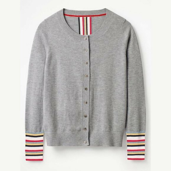 Boden Rainbow Stripe Cardigan Sweater Size Small - Picture 3 of 12